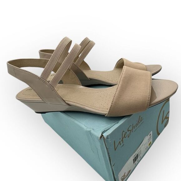 NWT LifeStride Womens Yolo Soft System Wedge Sandals Tender Taupe Size 11M - Picture 4 of 10